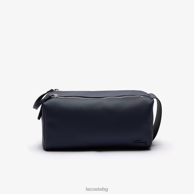 унисекс Lacoste лилаво класически комплект тоалетни принадлежности petit pique с двоен цип аксесоари XTV622054