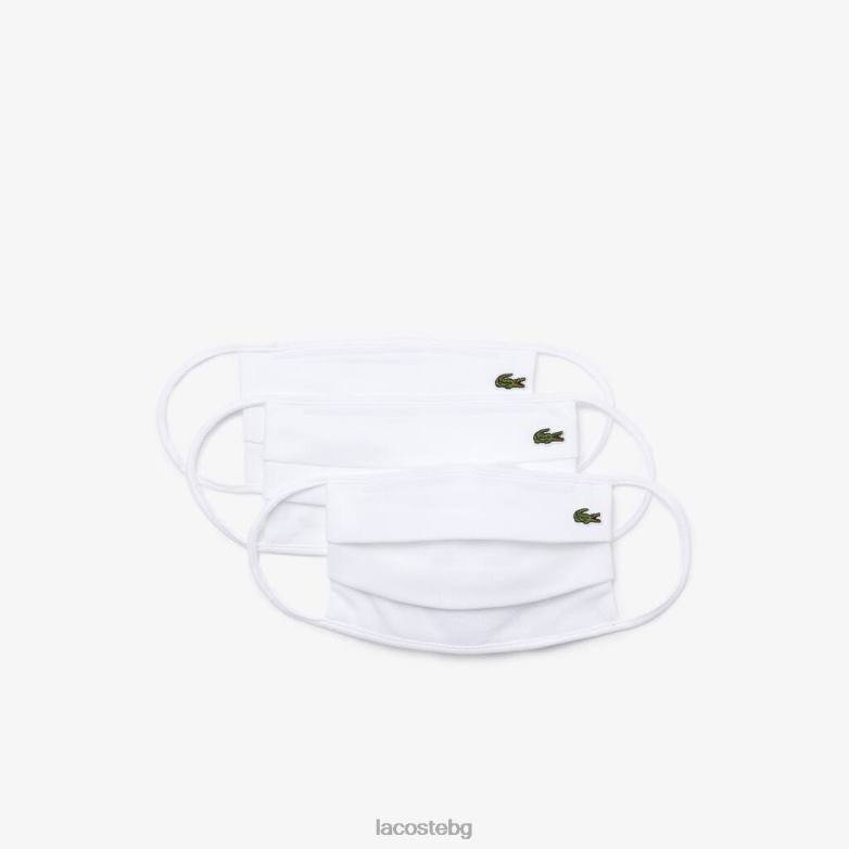унисекс Lacoste бяло л.12.12 маски за лице 3 бр аксесоари XTV622263