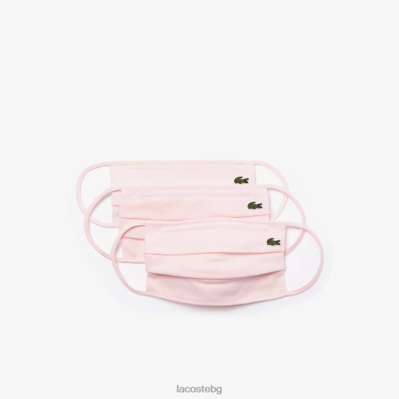 унисекс Lacoste светло розово л.12.12 маски за лице 3 бр аксесоари XTV622280