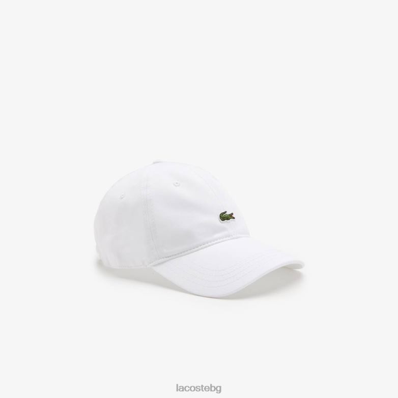 унисекс Lacoste бяло шапка от органичен памук аксесоари XTV622150