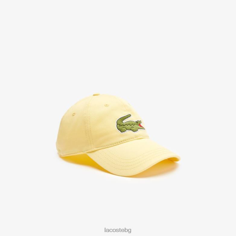 унисекс Lacoste жълто регулируема шапка от органичен памук аксесоари XTV622155