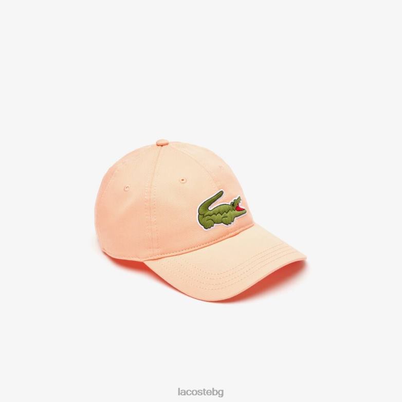 унисекс Lacoste светло оранжево регулируема шапка от органичен памук аксесоари XTV622177