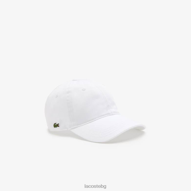 унисекс Lacoste бяло шапка от органичен памук аксесоари XTV622180