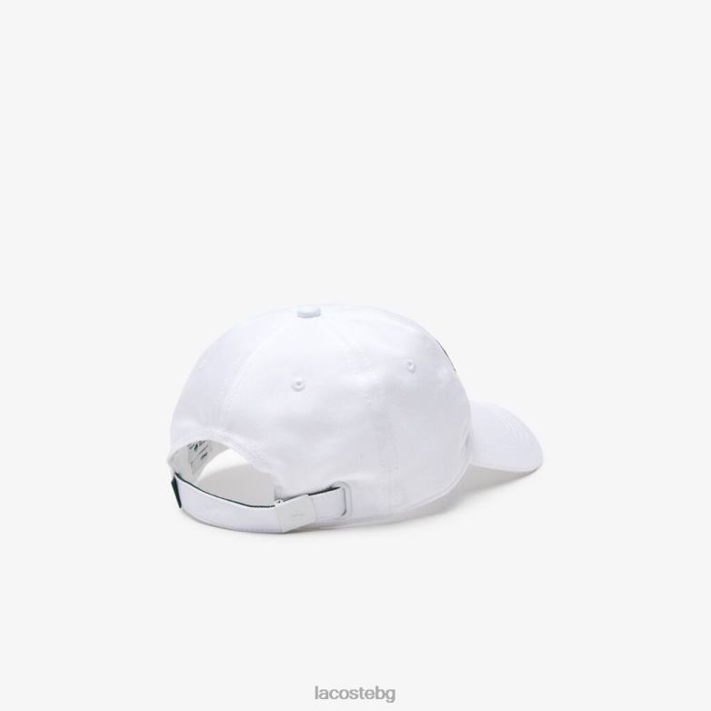 унисекс Lacoste бяло капачка с контрастен бадж аксесоари XTV622238