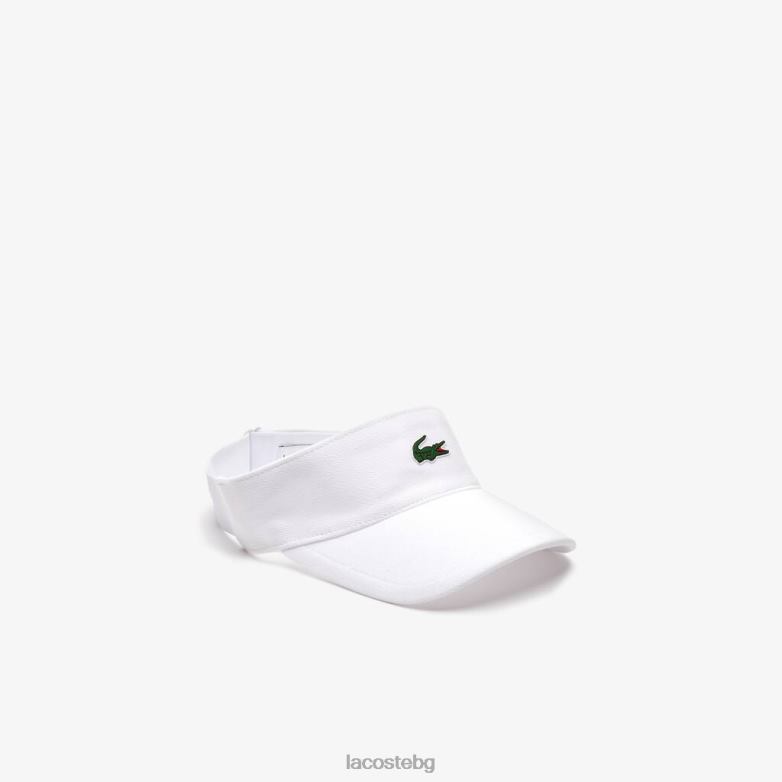 унисекс Lacoste бяло спортно пике и тенис козирка от полар аксесоари XTV622247