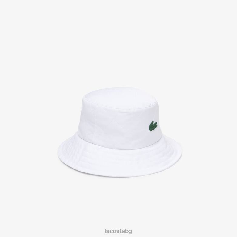 унисекс Lacoste бяло капитонирана найлонова шапка тип кофа аксесоари XTV622927