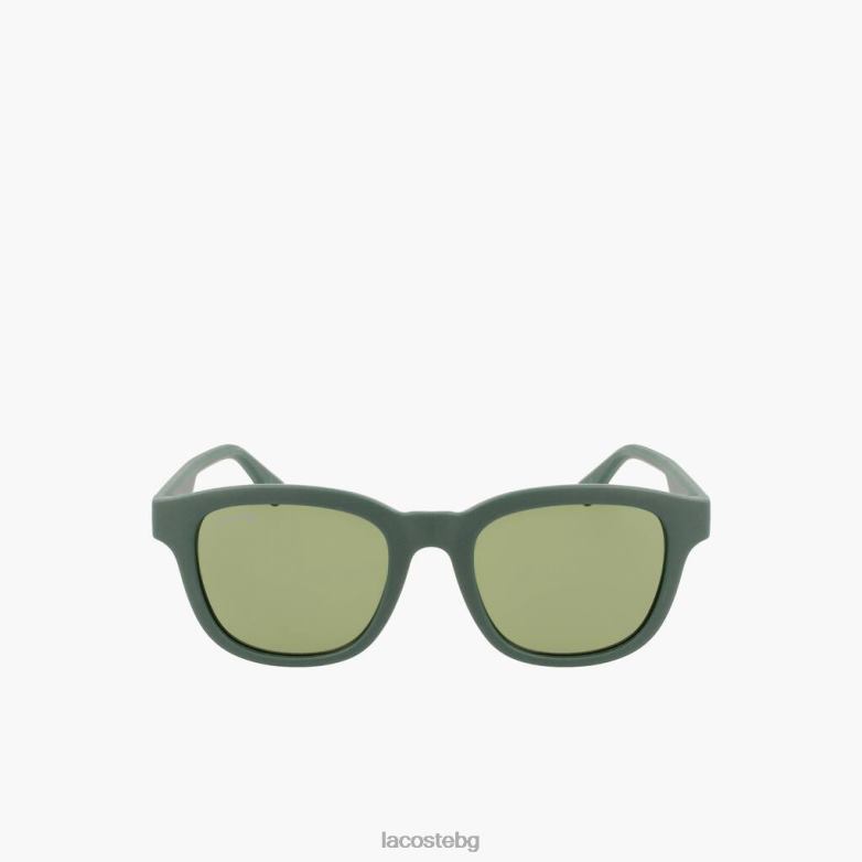 унисекс Lacoste матово зелено правоъгълни активни слънчеви очила аксесоари XTV622306