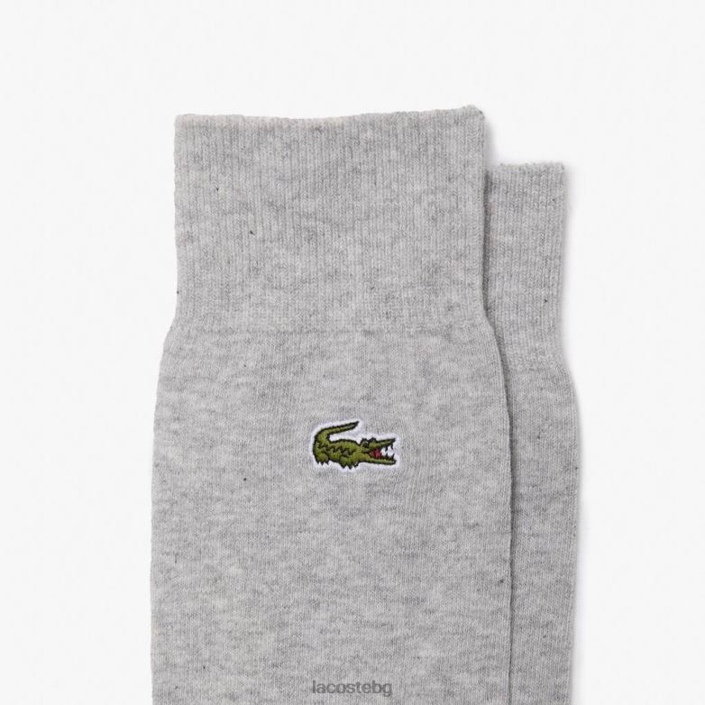 унисекс Lacoste тъмносиньо/сиво chine/сиво/черно пет опаковки от органичен памук с високи разрези облекло XTV62531