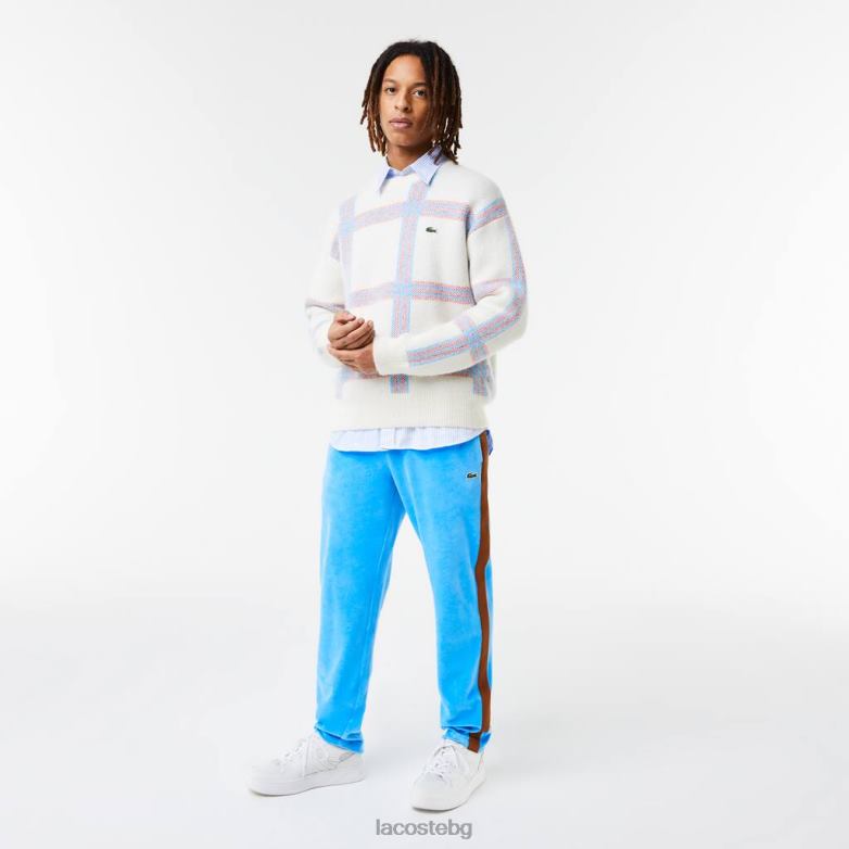унисекс Lacoste син странични панталони с контрастна лента облекло XTV621103