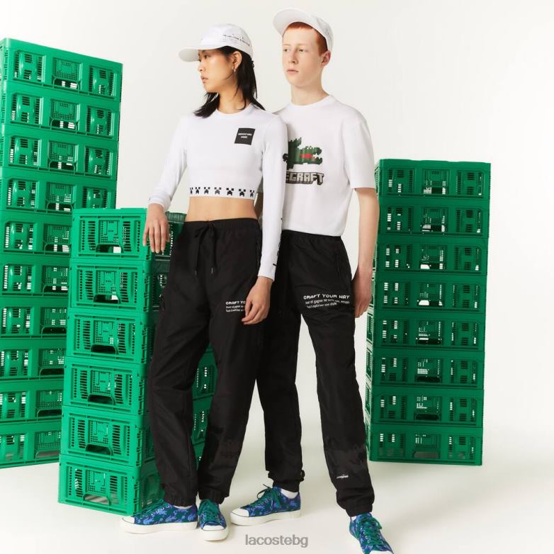 унисекс Lacoste черен live x minecraft найлонови панталони облекло XTV621175