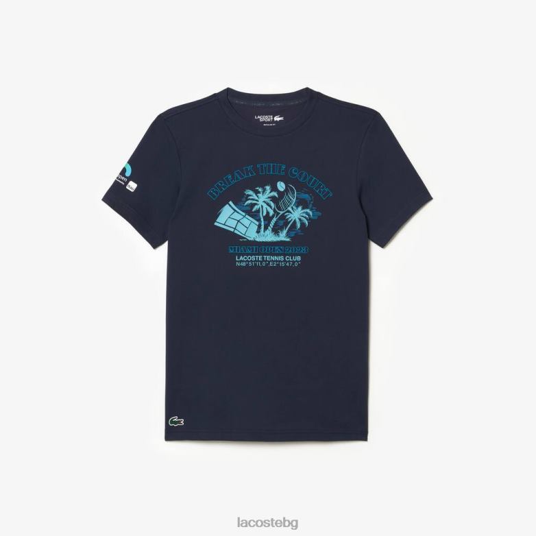 унисекс Lacoste син тениска sport miami open edition облекло XTV62214
