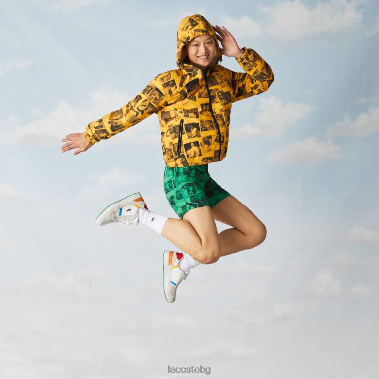 унисекс Lacoste жълто/черно съвместно яке на Polaroid на живо облекло XTV621303