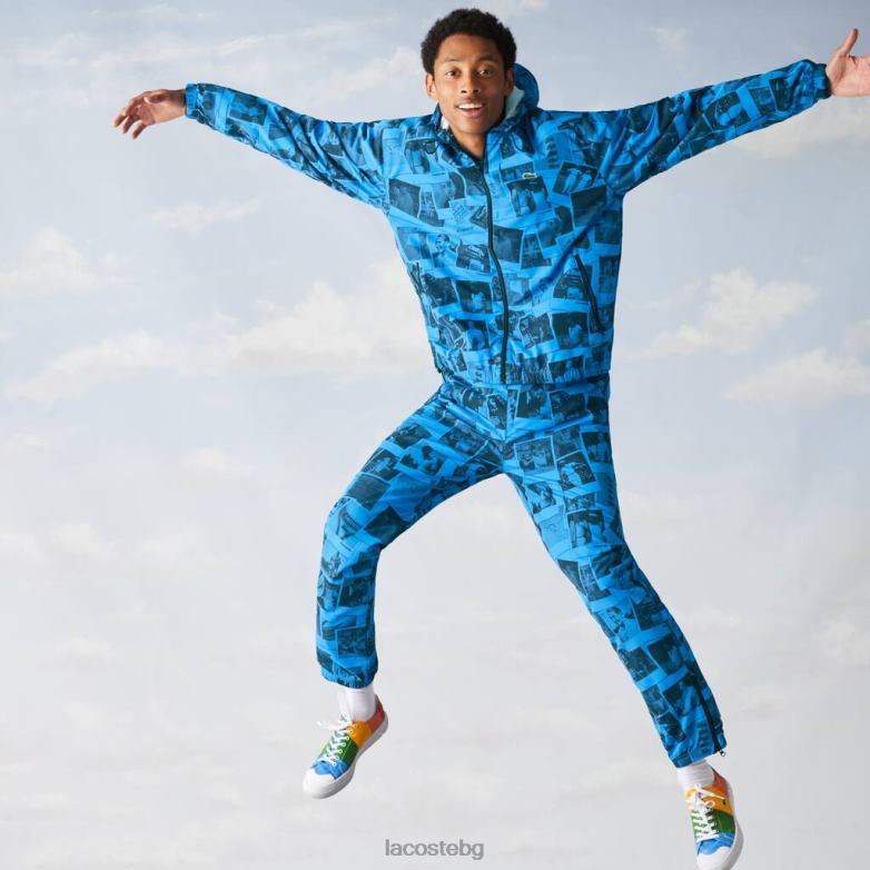 унисекс Lacoste синьо черно съвместно яке на Polaroid на живо облекло XTV621304